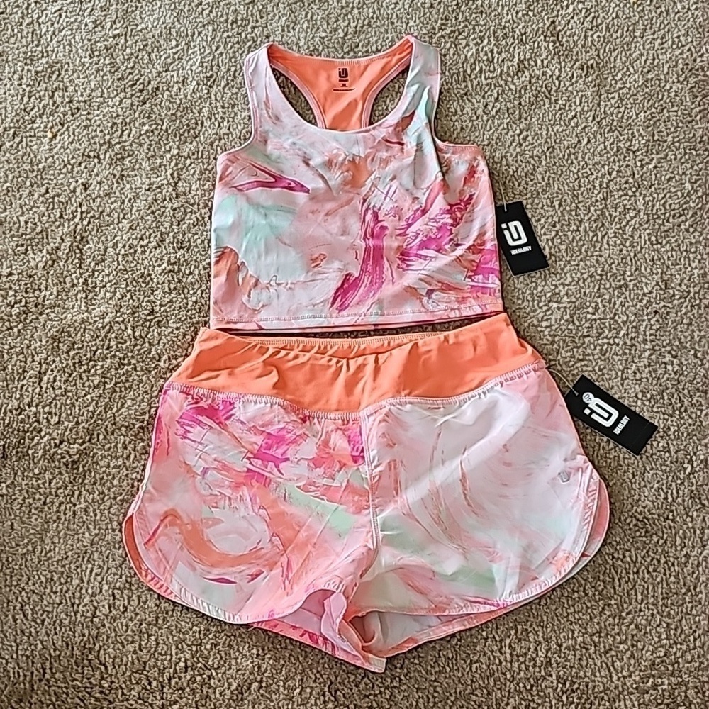 Ideology Girls Tie Dye Athletic Set Pink Size Medium
